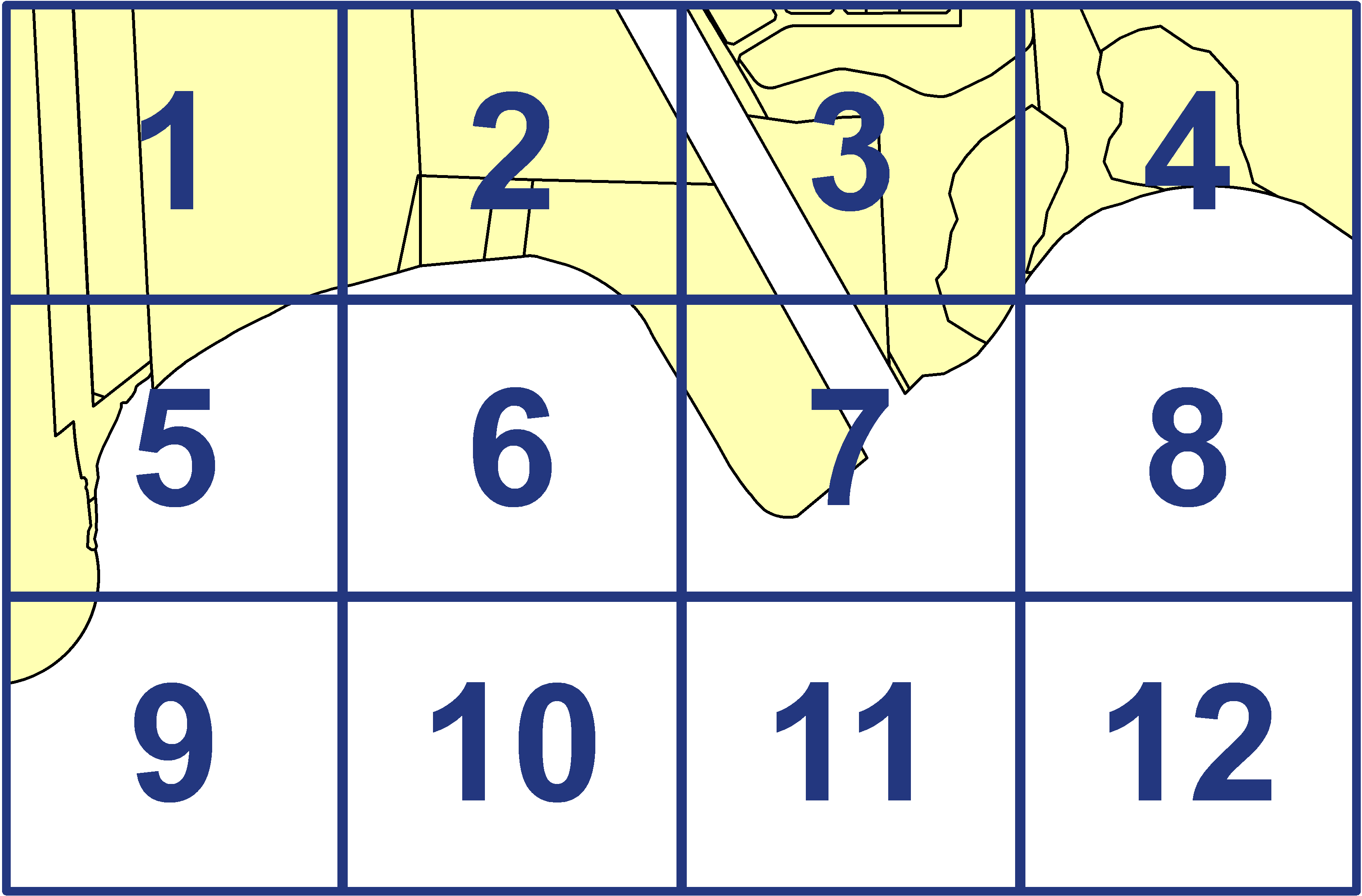 quarter facet map