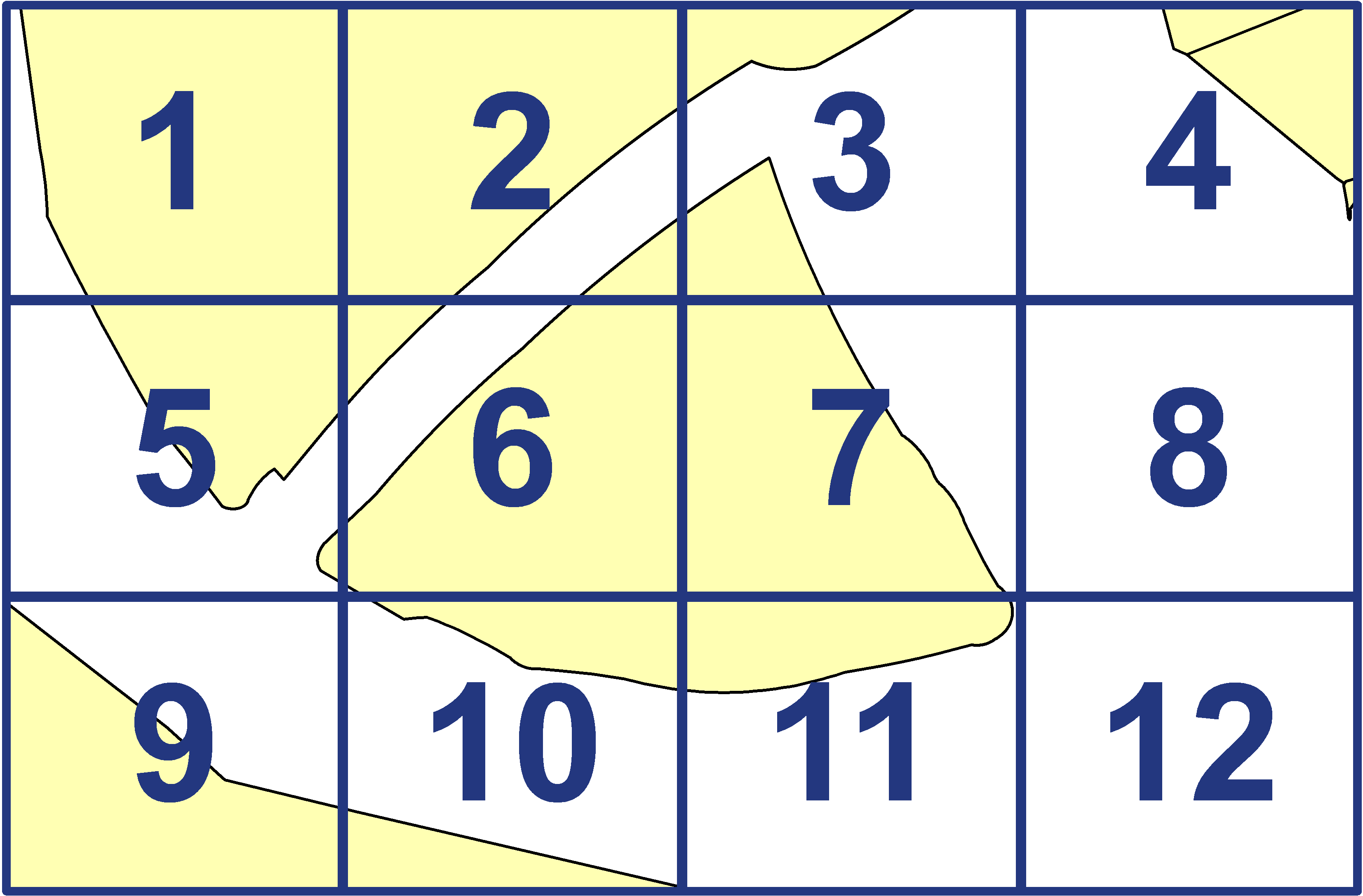 quarter facet map